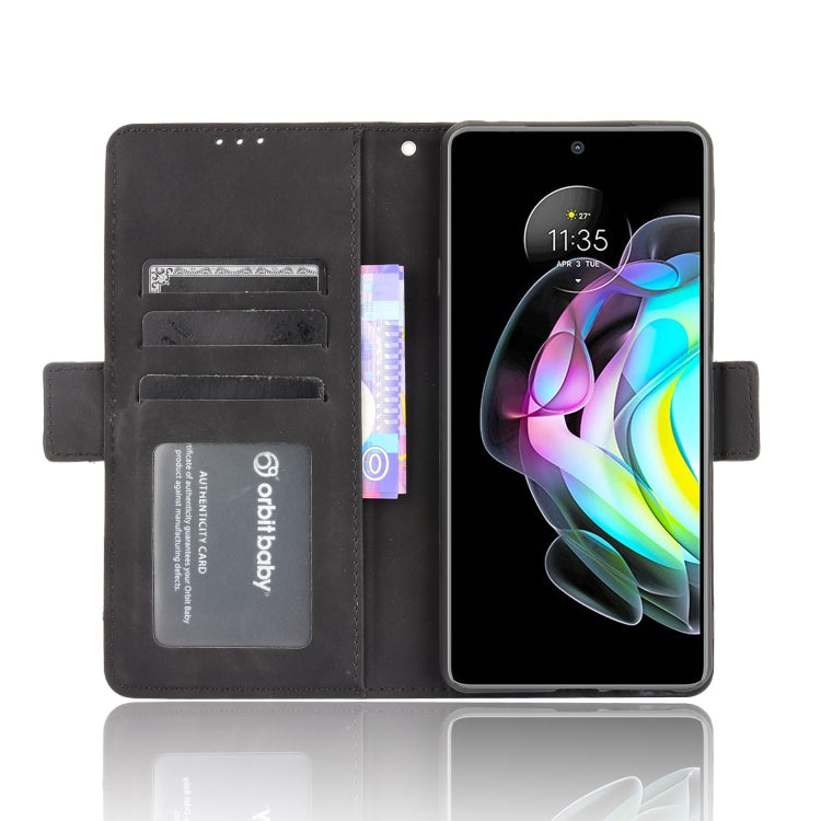 For Motorola Edge 20 Skin Feel Calf Pattern Horizontal Flip Leather Case with Holder & Card Slots & Photo Frame(Black) by buy2fix