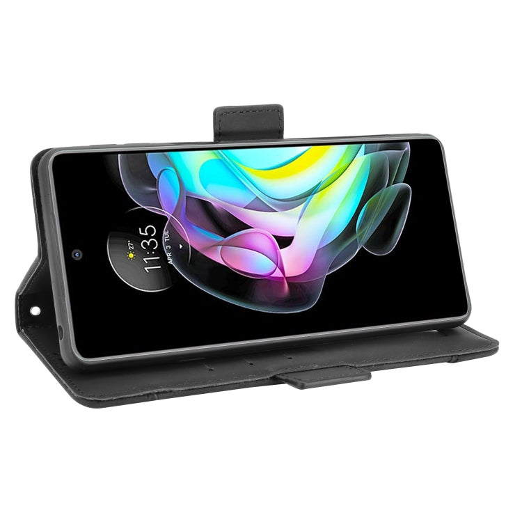 For Motorola Edge 20 Skin Feel Calf Pattern Horizontal Flip Leather Case with Holder & Card Slots & Photo Frame(Black) by buy2fix