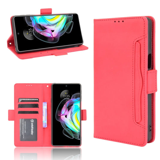 For Motorola Edge 20 Skin Feel Calf Pattern Horizontal Flip Leather Case with Holder & Card Slots & Photo Frame(Red) by buy2fix