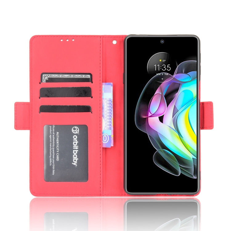 For Motorola Edge 20 Skin Feel Calf Pattern Horizontal Flip Leather Case with Holder & Card Slots & Photo Frame(Red) by buy2fix