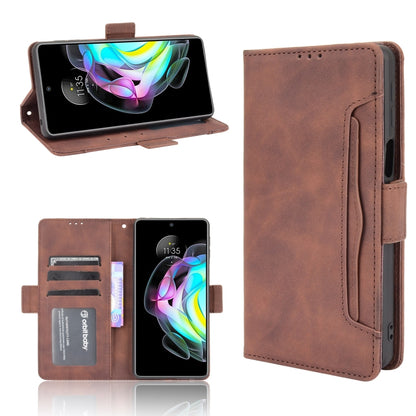 For Motorola Edge 20 Skin Feel Calf Pattern Horizontal Flip Leather Case with Holder & Card Slots & Photo Frame(Brown) by buy2fix