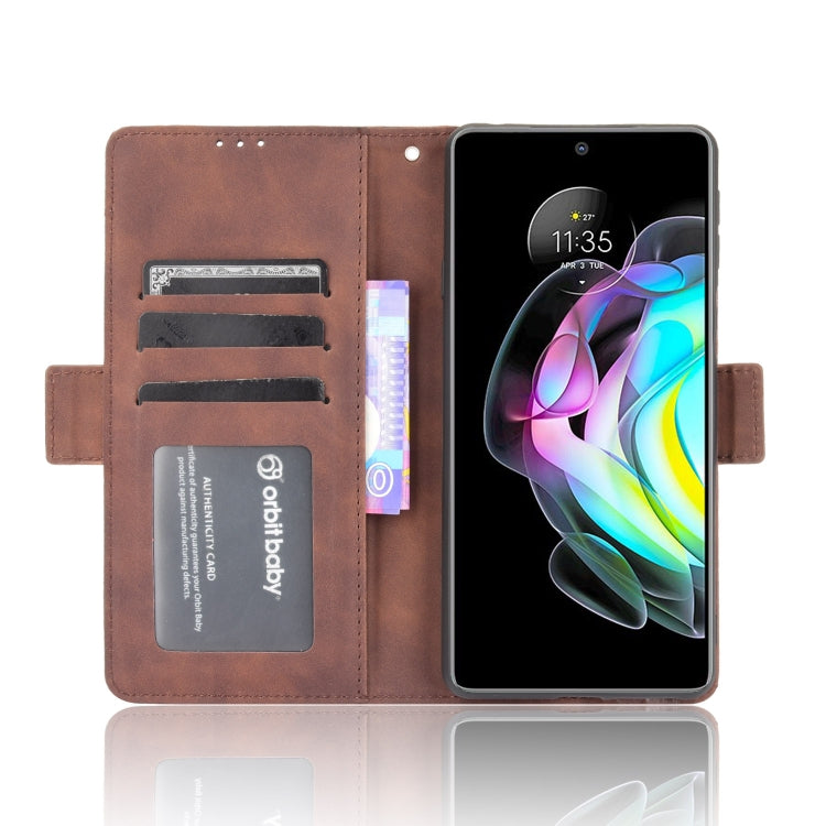 For Motorola Edge 20 Skin Feel Calf Pattern Horizontal Flip Leather Case with Holder & Card Slots & Photo Frame(Brown) by buy2fix