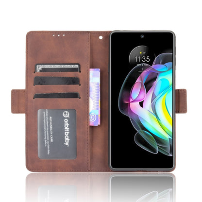 For Motorola Edge 20 Skin Feel Calf Pattern Horizontal Flip Leather Case with Holder & Card Slots & Photo Frame(Brown) by buy2fix