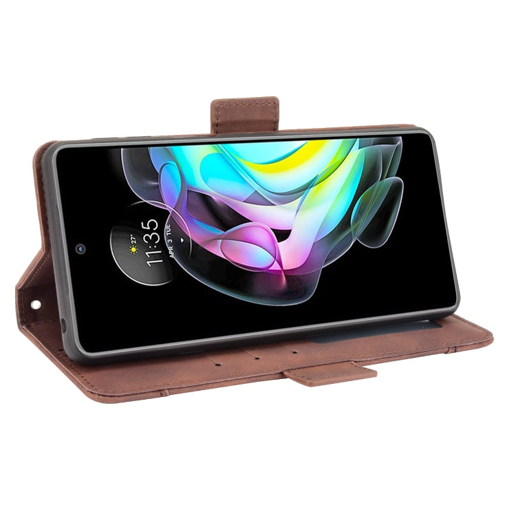 For Motorola Edge 20 Skin Feel Calf Pattern Horizontal Flip Leather Case with Holder & Card Slots & Photo Frame(Brown) by buy2fix