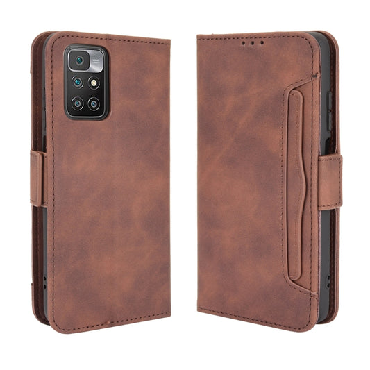For Xiaomi Redmi 10 Skin Feel Calf Pattern Horizontal Flip Leather Case with Holder & Card Slots & Photo Frame(Brown) - Xiaomi Cases by buy2fix | Online Shopping UK | buy2fix