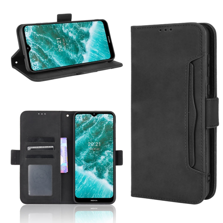 For Nokia C30 Skin Feel Calf Pattern Horizontal Flip Leather Case with Holder & Card Slots & Photo Frame(Black) by buy2fix