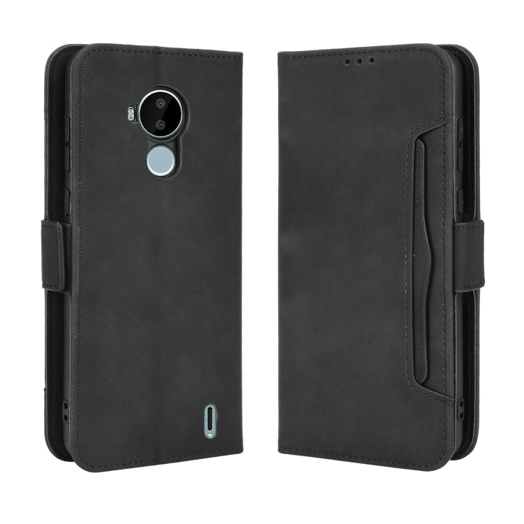 For Nokia C30 Skin Feel Calf Pattern Horizontal Flip Leather Case with Holder & Card Slots & Photo Frame(Black) by buy2fix
