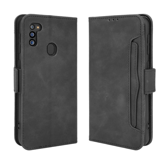 For Samsung Galaxy M21 2021 Skin Feel Calf Pattern Horizontal Flip Leather Case with Holder & Card Slots & Photo Frame(Black) by buy2fix