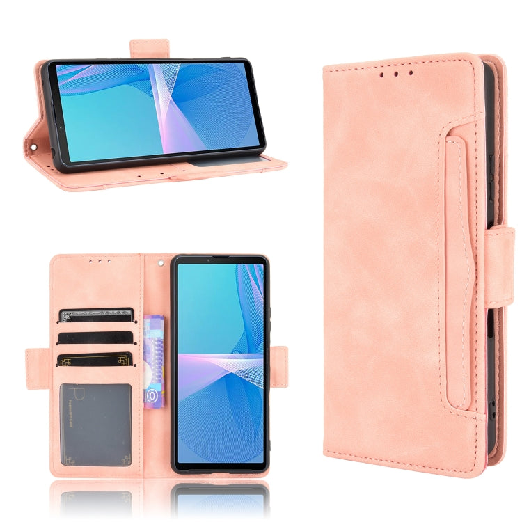 For Sony Xperia 10 III Skin Feel Calf Pattern Horizontal Flip Leather Case with Holder & Card Slots & Photo Frame(Pink) by buy2fix