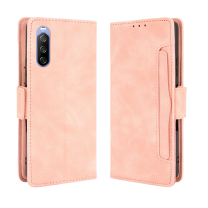 For Sony Xperia 10 III Skin Feel Calf Pattern Horizontal Flip Leather Case with Holder & Card Slots & Photo Frame(Pink) by buy2fix