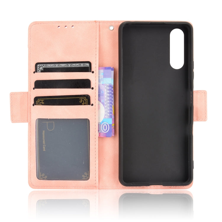 For Sony Xperia 10 III Skin Feel Calf Pattern Horizontal Flip Leather Case with Holder & Card Slots & Photo Frame(Pink) by buy2fix