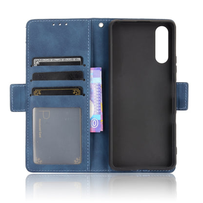 For Sony Xperia 10 III Skin Feel Calf Pattern Horizontal Flip Leather Case with Holder & Card Slots & Photo Frame(Blue) by buy2fix
