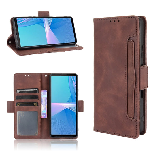 For Sony Xperia 10 III Skin Feel Calf Pattern Horizontal Flip Leather Case with Holder & Card Slots & Photo Frame(Brown) by buy2fix