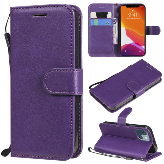 For iPhone 13 mini Pure Color Horizontal Flip Leather Case with Holder & Card Slots & Wallet & Lanyard (Purple) by buy2fix