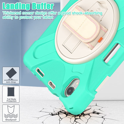 For iPad mini 6 / mini 2024 Silicone Hybrid PC Tablet Case with Grip Holder & Shoulder Strap(Mint Green) - iPad mini 2024 Cases by buy2fix | Online Shopping UK | buy2fix