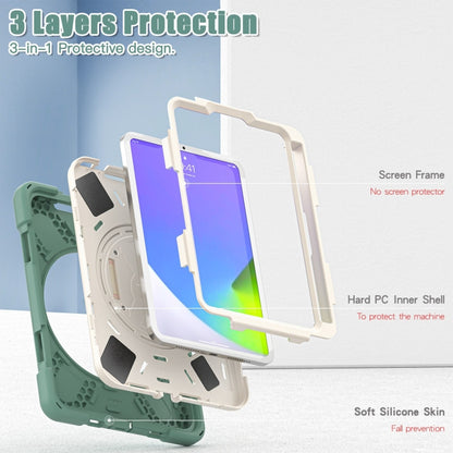 For iPad mini 6 / mini 2024 Silicone Hybrid PC Tablet Case with Grip Holder & Shoulder Strap(Emerald Green) - iPad mini 2024 Cases by buy2fix | Online Shopping UK | buy2fix