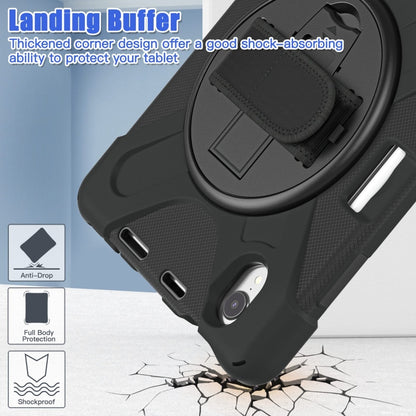 For iPad mini 6 / mini 2024 Silicone Hybrid PC Tablet Case with Grip Holder & Shoulder Strap(Black) - iPad mini 2024 Cases by buy2fix | Online Shopping UK | buy2fix