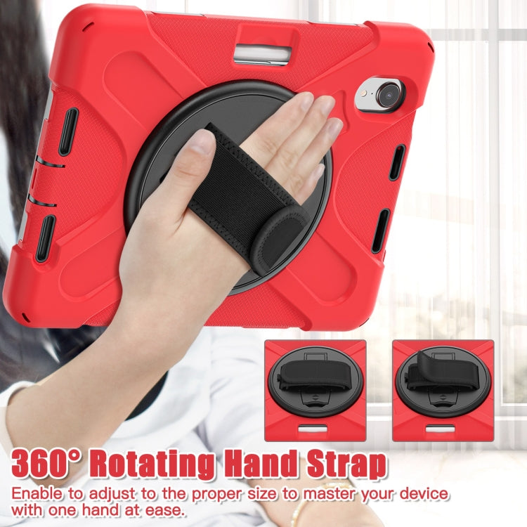 For iPad mini 6 / mini 2024 Silicone Hybrid PC Tablet Case with Grip Holder & Shoulder Strap(Red) - iPad mini 2024 Cases by buy2fix | Online Shopping UK | buy2fix