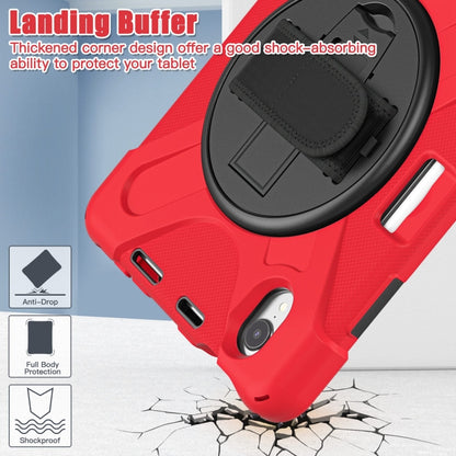 For iPad mini 6 / mini 2024 Silicone Hybrid PC Tablet Case with Grip Holder & Shoulder Strap(Red) - iPad mini 2024 Cases by buy2fix | Online Shopping UK | buy2fix
