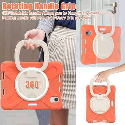 For iPad mini 6 / mini 2024 Heavy Duty Silicone Hybrid  PC Tablet Case with Holder & Shoulder Strap(Living Coral) - iPad mini 2024 Cases by buy2fix | Online Shopping UK | buy2fix