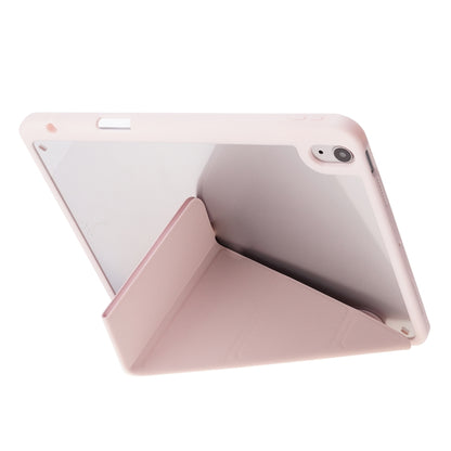 Deformation Transparent Acrylic Horizontal Flip PU Leather Case with Multi-folding Holder & Sleep / Wake-up Function & Pen Slot For iPad Air 2022 / 2020 10.9(Rose Gold) - iPad Air (2022) / (2020) 10.9 Cases by buy2fix | Online Shopping UK | buy2fix