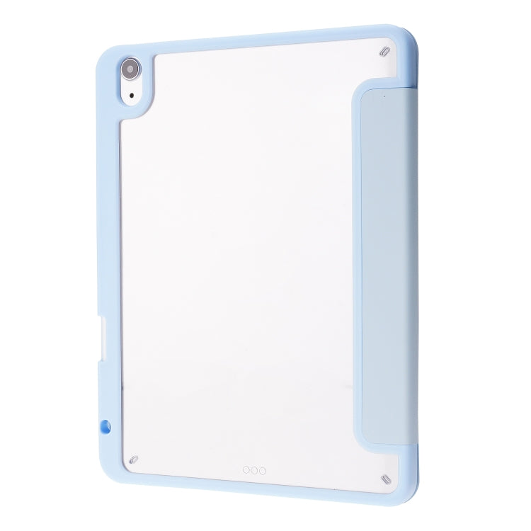 Deformation Transparent Acrylic Horizontal Flip PU Leather Case with Multi-folding Holder & Sleep / Wake-up Function & Pen Slot For iPad Air 2022 / 2020 10.9(Baby Blue) - iPad Air (2022) / (2020) 10.9 Cases by buy2fix | Online Shopping UK | buy2fix