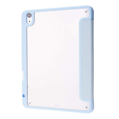 Deformation Transparent Acrylic Horizontal Flip PU Leather Case with Multi-folding Holder & Sleep / Wake-up Function & Pen Slot For iPad Air 2022 / 2020 10.9(Baby Blue) - iPad Air (2022) / (2020) 10.9 Cases by buy2fix | Online Shopping UK | buy2fix