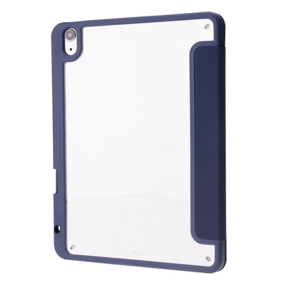Deformation Transparent Acrylic Horizontal Flip PU Leather Case with Multi-folding Holder & Sleep / Wake-up Function & Pen Slot For iPad Air 2022 / 2020 10.9(Dark Blue) - iPad Air (2022) / (2020) 10.9 Cases by buy2fix | Online Shopping UK | buy2fix