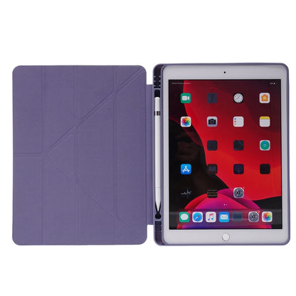 For iPad 10.2 2021 / 2020 / 2019 Deformation Transparent Acrylic Horizontal Flip PU Leather Case with Multi-folding Holder & Sleep / Wake-up Function & Pen Slot(Baby Blue) - iPad 10.2 Cases by buy2fix | Online Shopping UK | buy2fix