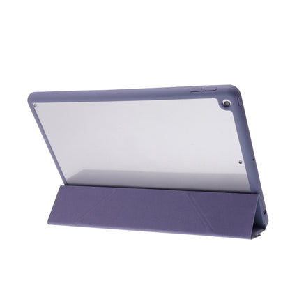 For iPad 10.2 2021 / 2020 / 2019 Deformation Transparent Acrylic Horizontal Flip PU Leather Case with Multi-folding Holder & Sleep / Wake-up Function & Pen Slot(Baby Blue) - iPad 10.2 Cases by buy2fix | Online Shopping UK | buy2fix