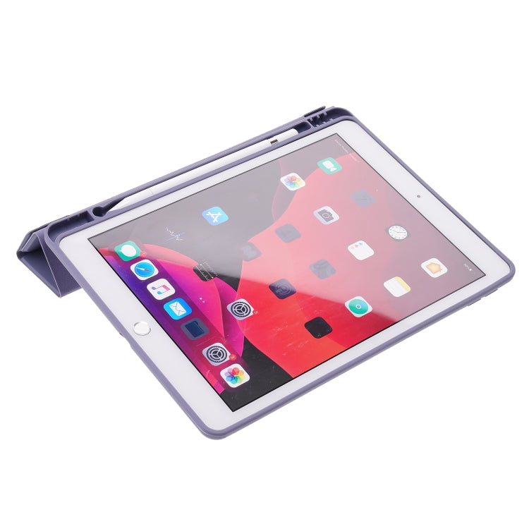 For iPad 10.2 2021 / 2020 / 2019 Deformation Transparent Acrylic Horizontal Flip PU Leather Case with Multi-folding Holder & Sleep / Wake-up Function & Pen Slot(Baby Blue) - iPad 10.2 Cases by buy2fix | Online Shopping UK | buy2fix