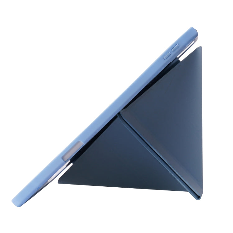 For iPad Pro 11 2022 / 2021 / 2020 / 2018 Deformation Transparent Acrylic Horizontal Flip PU Leather Tablet Case with Multi-folding Holder & Sleep / Wake-up Function & Pen Slot(Black) - iPad Pro 11 (2022/2021) Cases by buy2fix | Online Shopping UK | buy2fix