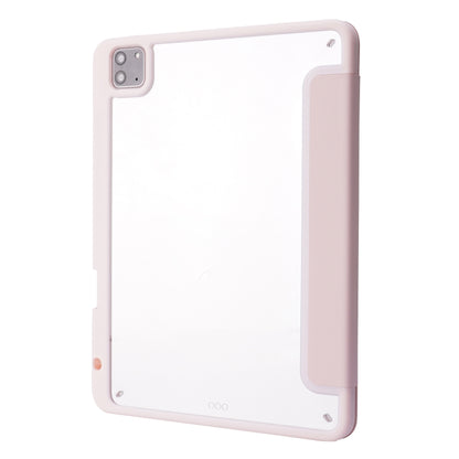 For iPad Pro 11 2022 / 2021 / 2020 / 2018 Deformation Transparent Acrylic Horizontal Flip PU Leather Tablet Case with Multi-folding Holder & Sleep / Wake-up Function & Pen Slot(Rose Gold) - iPad Pro 11 (2022/2021) Cases by buy2fix | Online Shopping UK | buy2fix