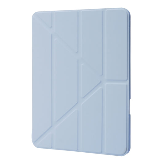 For iPad Pro 11 2022 / 2021 / 2020 / 2018 Deformation Transparent Acrylic Horizontal Flip PU Leather Tablet Case with Multi-folding Holder & Sleep / Wake-up Function & Pen Slot(Baby Blue) - iPad Pro 11 (2022/2021) Cases by buy2fix | Online Shopping UK | buy2fix