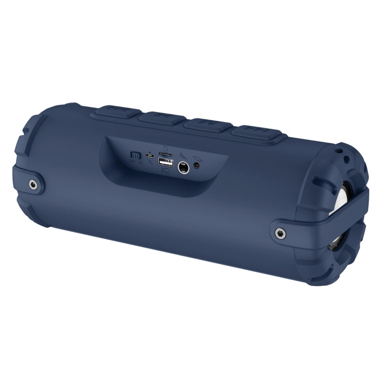 New Rixing NR-6013M Bluetooth 5.0 Portable Outdoor Karaoke Wireless Bluetooth Speaker with Microphone & Shoulder Strap(Blue) - Desktop Speaker by NewRixing | Online Shopping UK | buy2fix