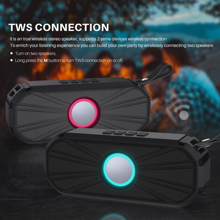 New Rixing NR-9012 Bluetooth 5.0 Portable Outdoor Wireless Bluetooth Speaker(Black) - Desktop Speaker by NewRixing | Online Shopping UK | buy2fix