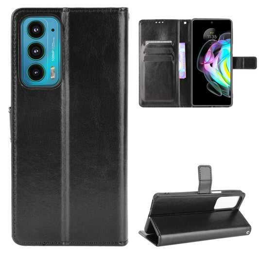 For Motorola Edge 20 Crazy Horse Texture Horizontal Flip Leather Case with Holder & Card Slots & Lanyard(Black) by buy2fix