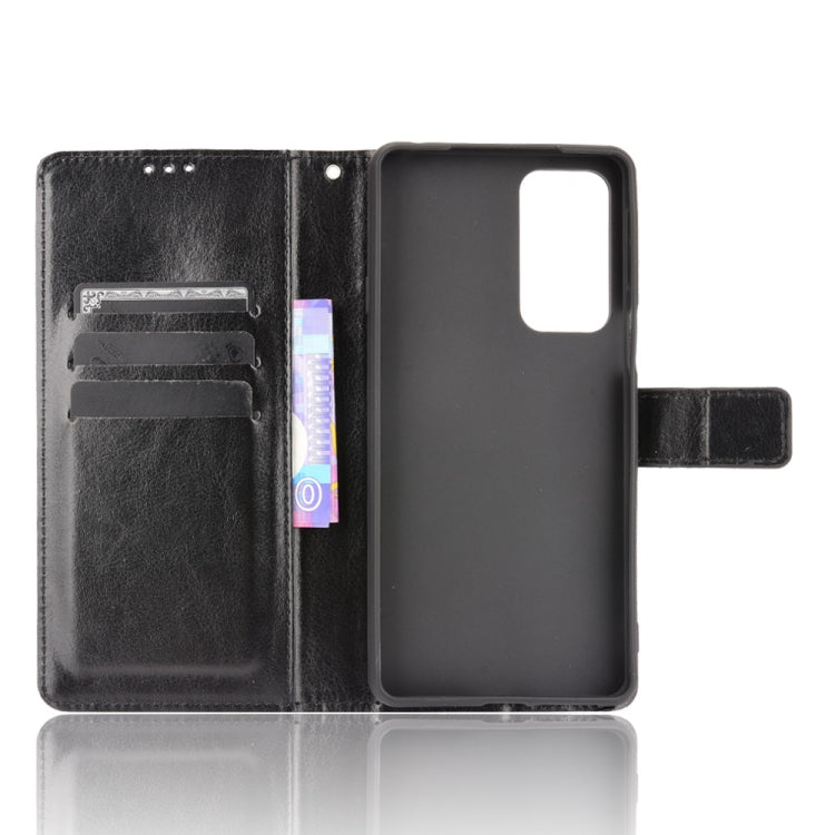 For Motorola Edge 20 Crazy Horse Texture Horizontal Flip Leather Case with Holder & Card Slots & Lanyard(Black) by buy2fix