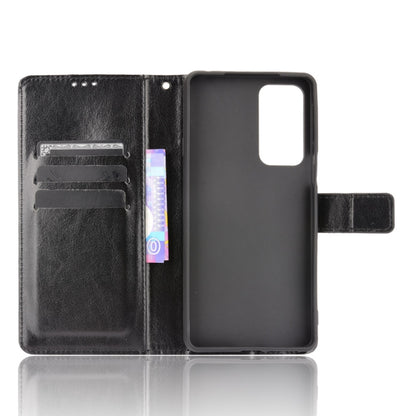 For Motorola Edge 20 Crazy Horse Texture Horizontal Flip Leather Case with Holder & Card Slots & Lanyard(Black) by buy2fix