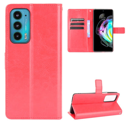 For Motorola Edge 20 Crazy Horse Texture Horizontal Flip Leather Case with Holder & Card Slots & Lanyard(Red) by buy2fix