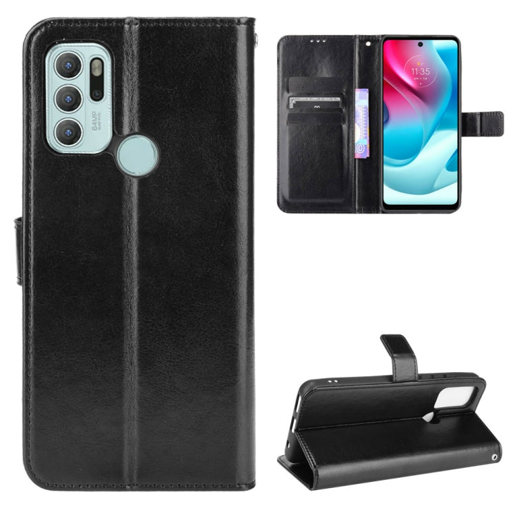 For Motorola Moto G60S Crazy Horse Texture Horizontal Flip Leather Case with Holder & Card Slots & Lanyard(Black) by buy2fix