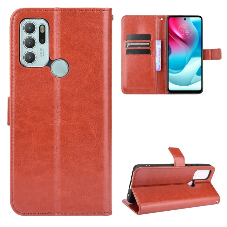 For Motorola Moto G60S Crazy Horse Texture Horizontal Flip Leather Case with Holder & Card Slots & Lanyard(Brown) by buy2fix