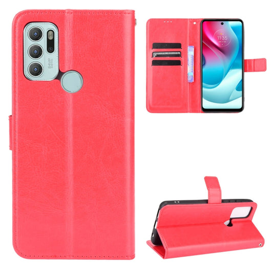 For Motorola Moto G60S Crazy Horse Texture Horizontal Flip Leather Case with Holder & Card Slots & Lanyard(Red) by buy2fix