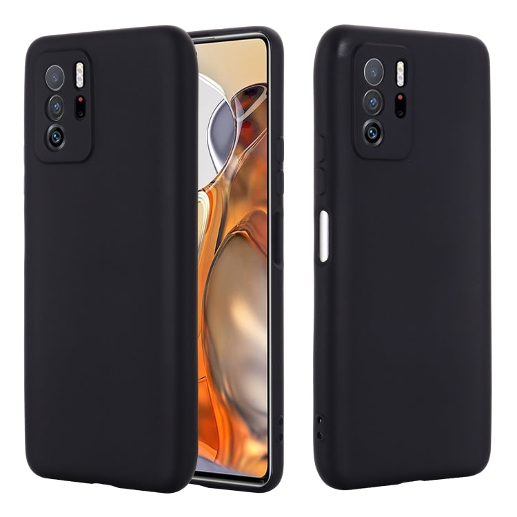 For Xiaomi Redmi Note 10 Pro 5G CN Version / Poco X3 GT 5G Solid Color Liquid Silicone Dropproof Full Coverage Protective Case(Black) by buy2fix