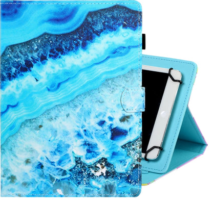 7 inch Universal Colored Drawing Horizontal Flip PU Leather Case with Holder & Card Slot(Blue Marble) - 7 inch by buy2fix | Online Shopping UK | buy2fix