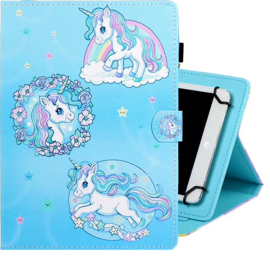 8 inch Universal Colored Drawing Horizontal Flip PU Leather Case with Holder & Card Slot(Unicorn) - 8 inch by buy2fix | Online Shopping UK | buy2fix
