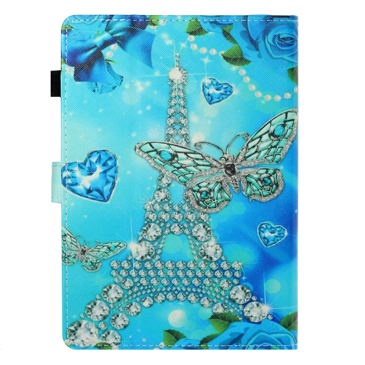 10 inch Universal Colored Drawing Horizontal Flip PU Leather Case with Holder & Card Slot(Butterfly Tower) - 10 - 11 inch by buy2fix | Online Shopping UK | buy2fix