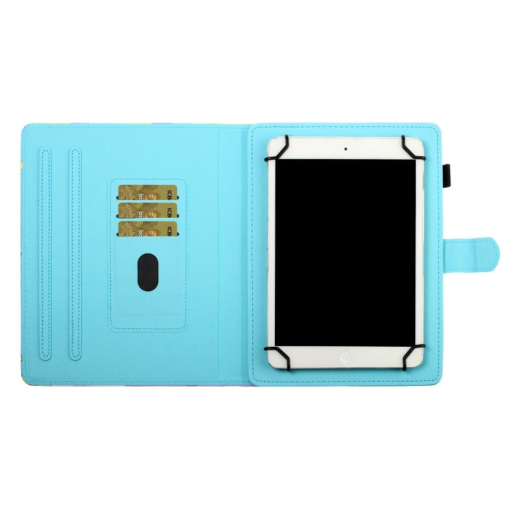 10 inch Universal Colored Drawing Horizontal Flip PU Leather Case with Holder & Card Slot(Butterfly Tower) - 10 - 11 inch by buy2fix | Online Shopping UK | buy2fix