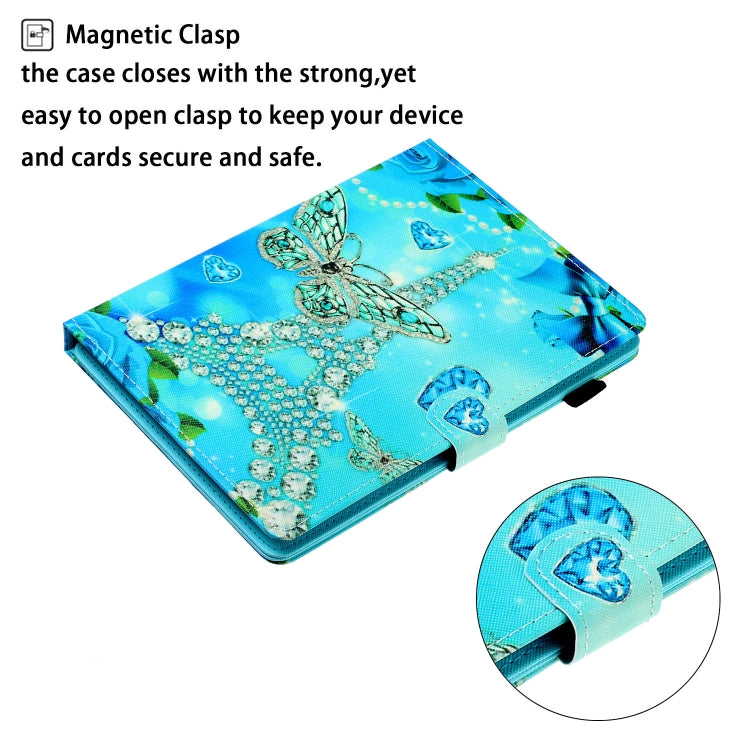 10 inch Universal Colored Drawing Horizontal Flip PU Leather Case with Holder & Card Slot(Butterfly Tower) - 10 - 11 inch by buy2fix | Online Shopping UK | buy2fix