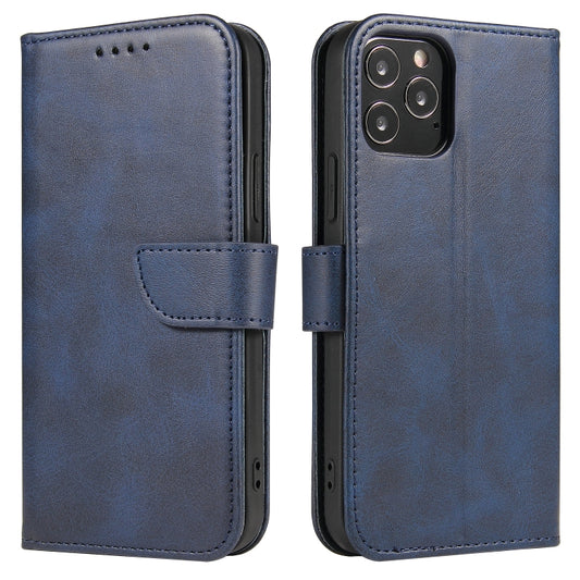 For iPhone 12 / 12 Pro Calf Texture Buckle Horizontal Flip Leather Case with Holder & Card Slots & Wallet(Blue) by buy2fix